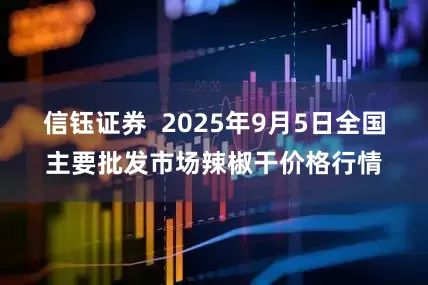 信钰证券  2025年9月5日全国主要批发市场辣椒干价格行情